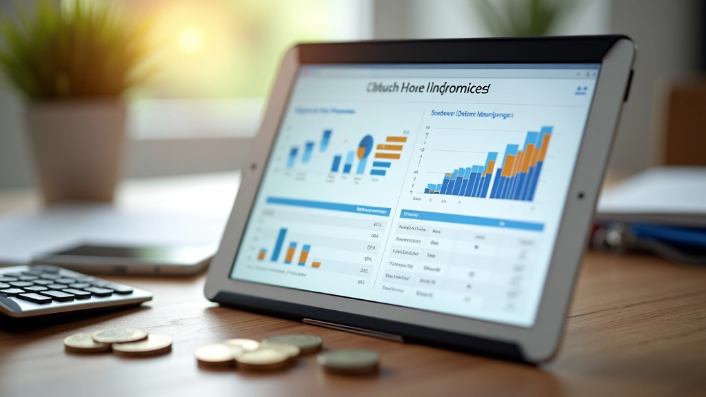 Tablet se stránkou o stavebním spořении a peníze v pozadí